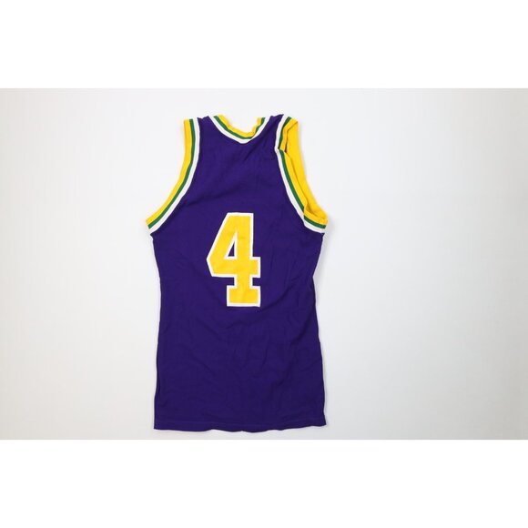 Vintage 80s Sand Knit Mens Small Utah Jazz Adrian Dantley Basketball Uniform USA - Picture 7 of 11